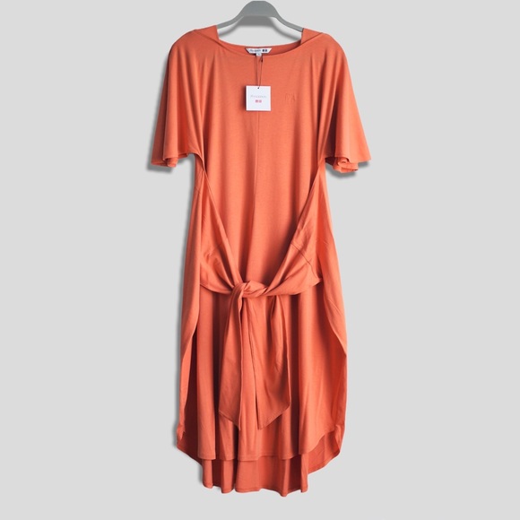 JW Anderson knotted short sleeve women’s Uniqlo drape stylish new dress - Picture 1 of 11